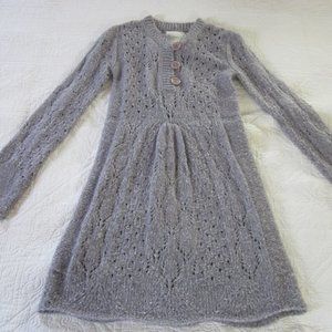 Kenji Dress S Heather Gray Pointelle Knit